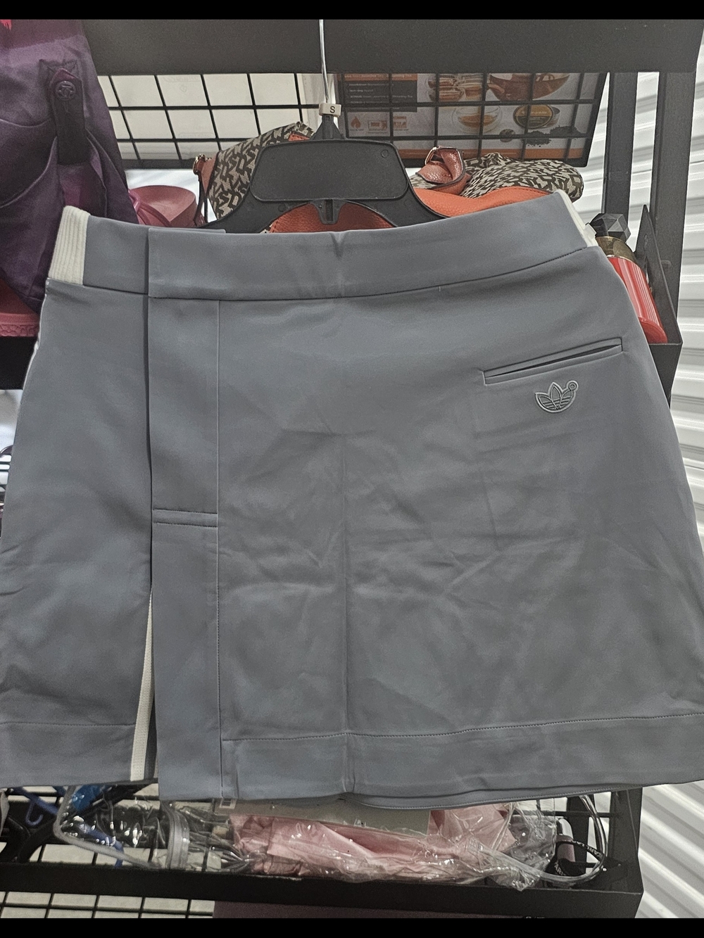 Adidas Gray Athletic Skort with Subtle Trefoil Logo